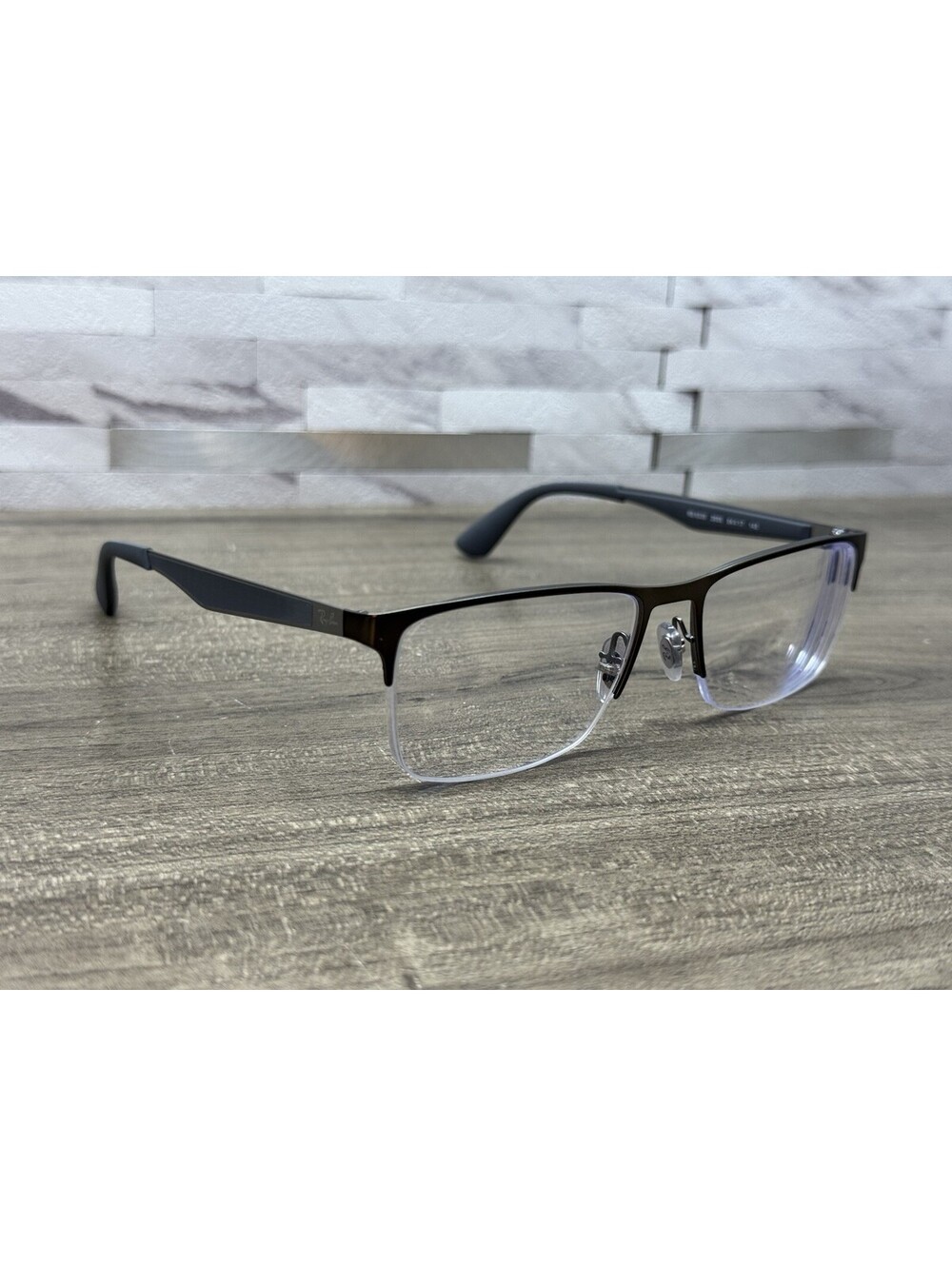Ray-Ban RB 6335 2855 Gunmetal Grey Eyeglasses 54[]17-145 Half Rim Eyewear Frames